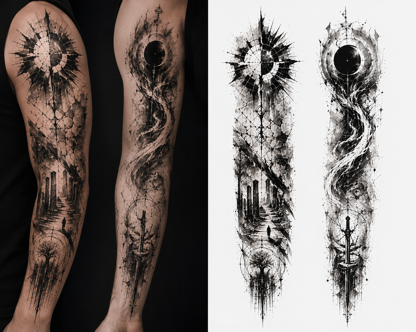 Dagger of Silence tattoo model preview